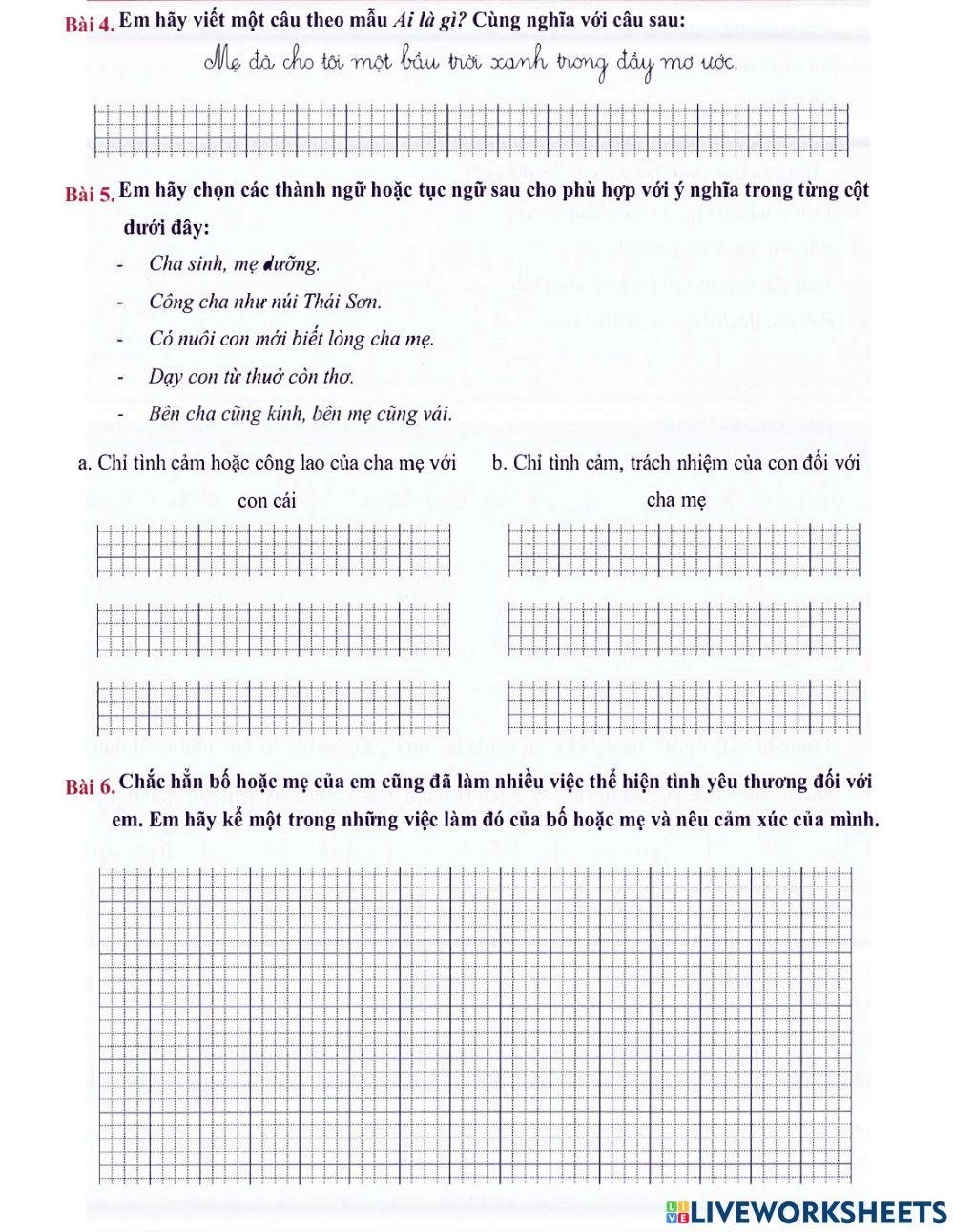 Môn Tiếng Việt 3 - Tuần 4