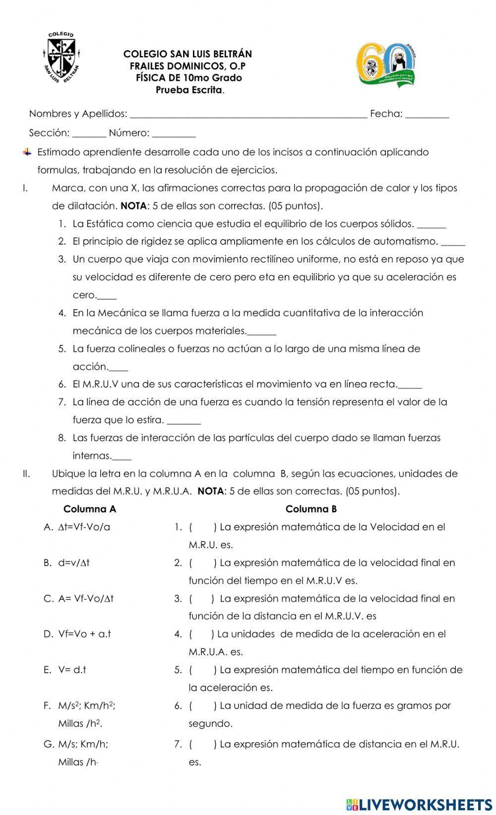 Movimiento Rectilíneo Uniforme.