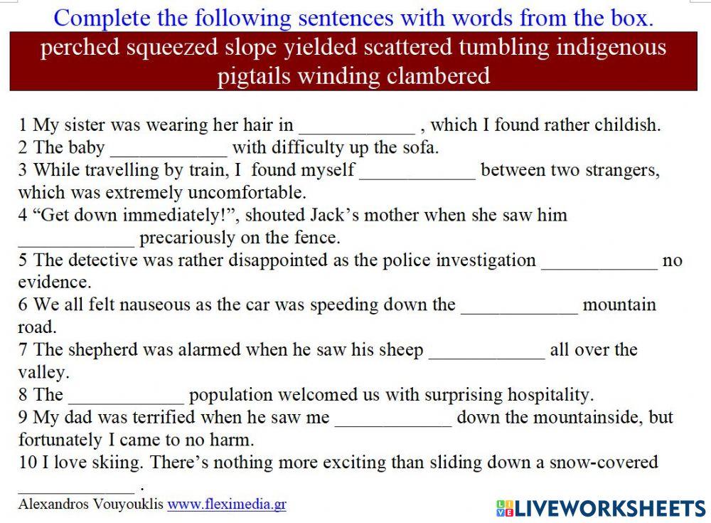 Tea article write the words