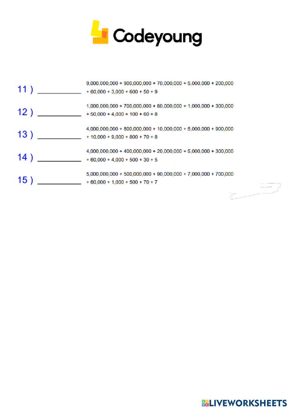Introduction to One  Billion Concept HW