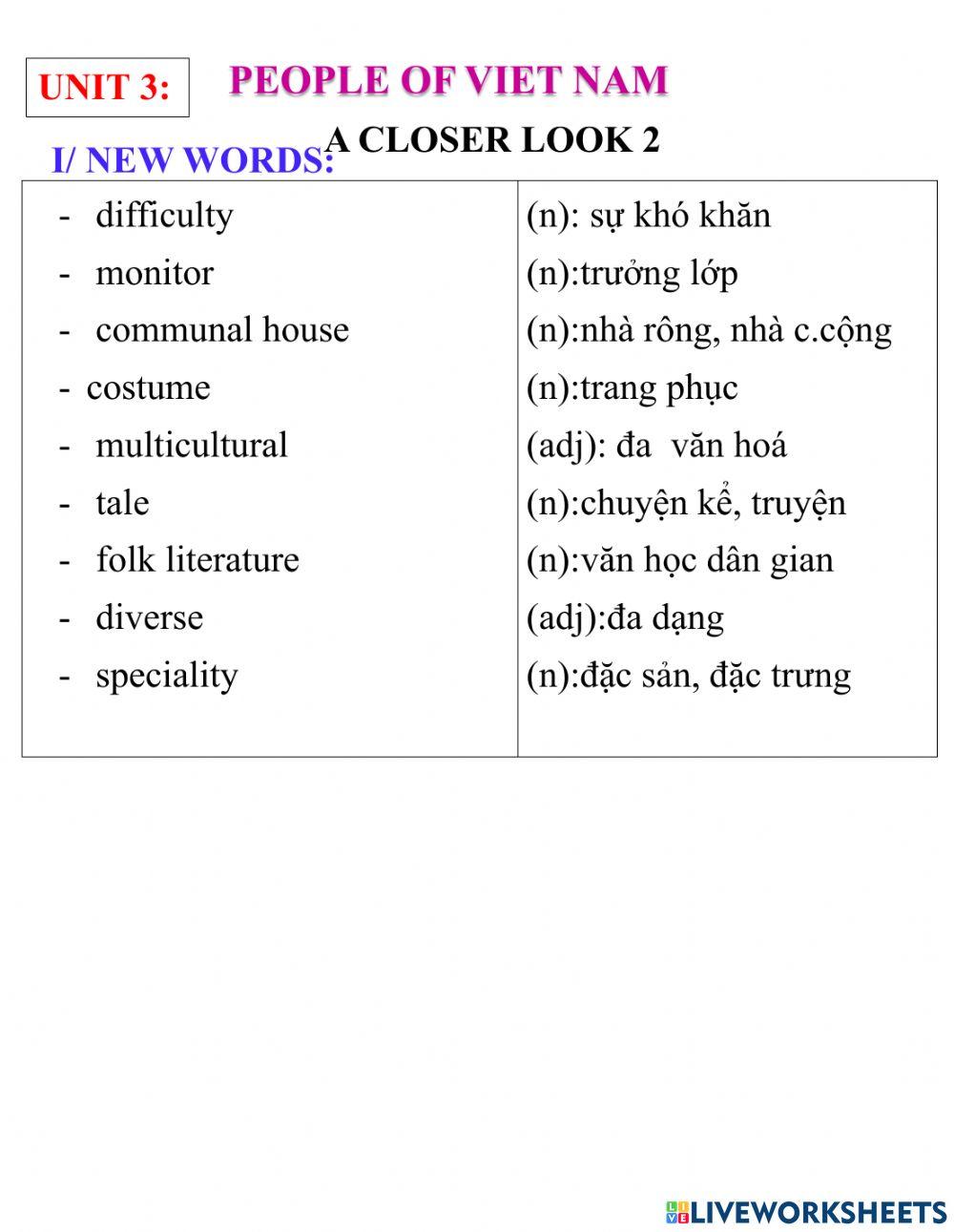 English 8- a closer look 2