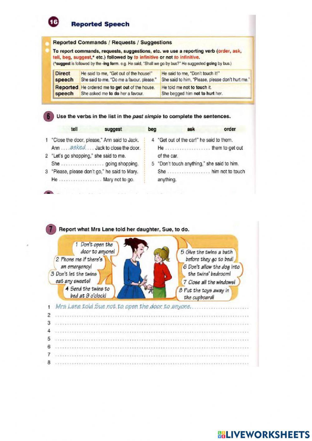 Reported speech new round up