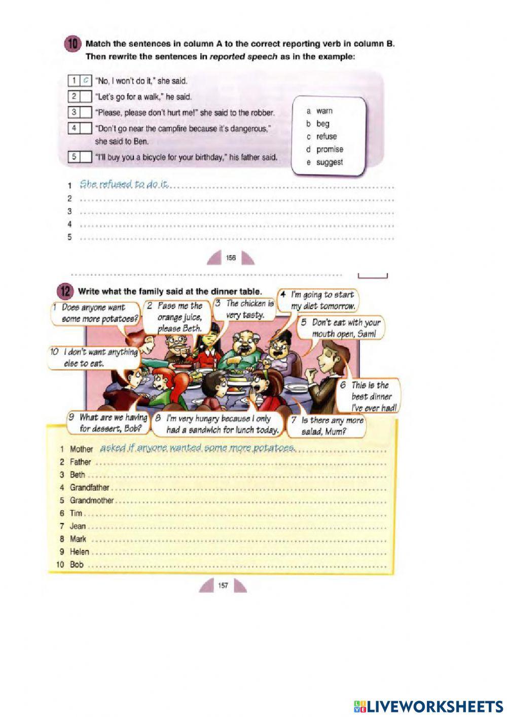 Reported speech new round up