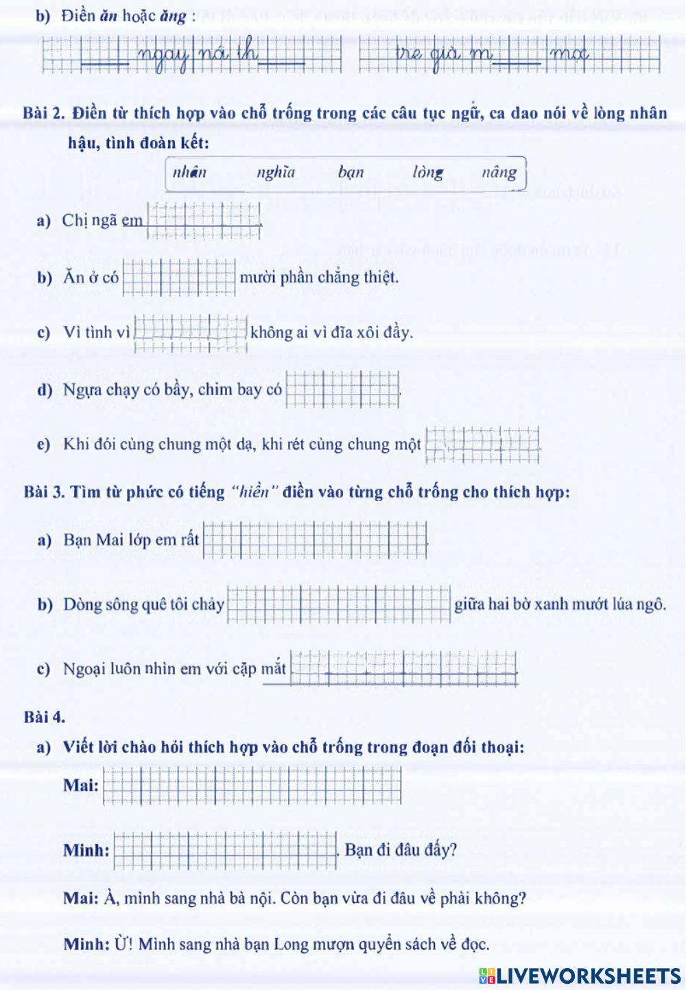 Môn Tiếng Việt 4 - Tuần 2