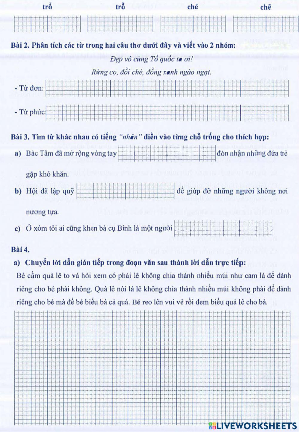 Môn Tiếng Việt 4 - Tuần 3