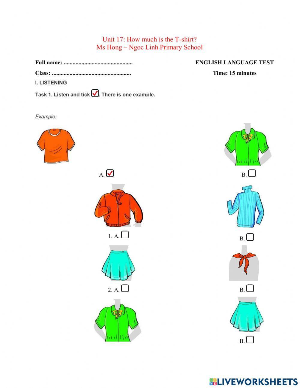 Unit 17: How much is the T-shirt?