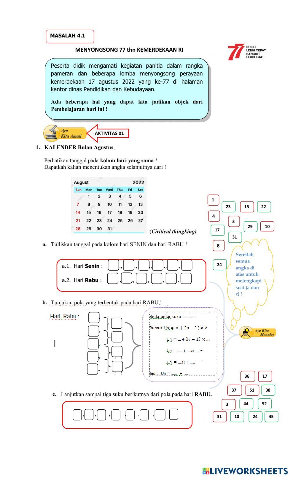 KD 4.1 Pola Bilangan