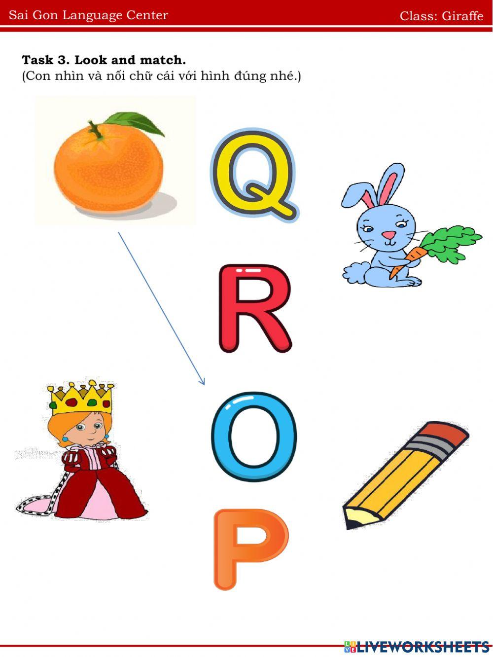A3. Letters R, Q