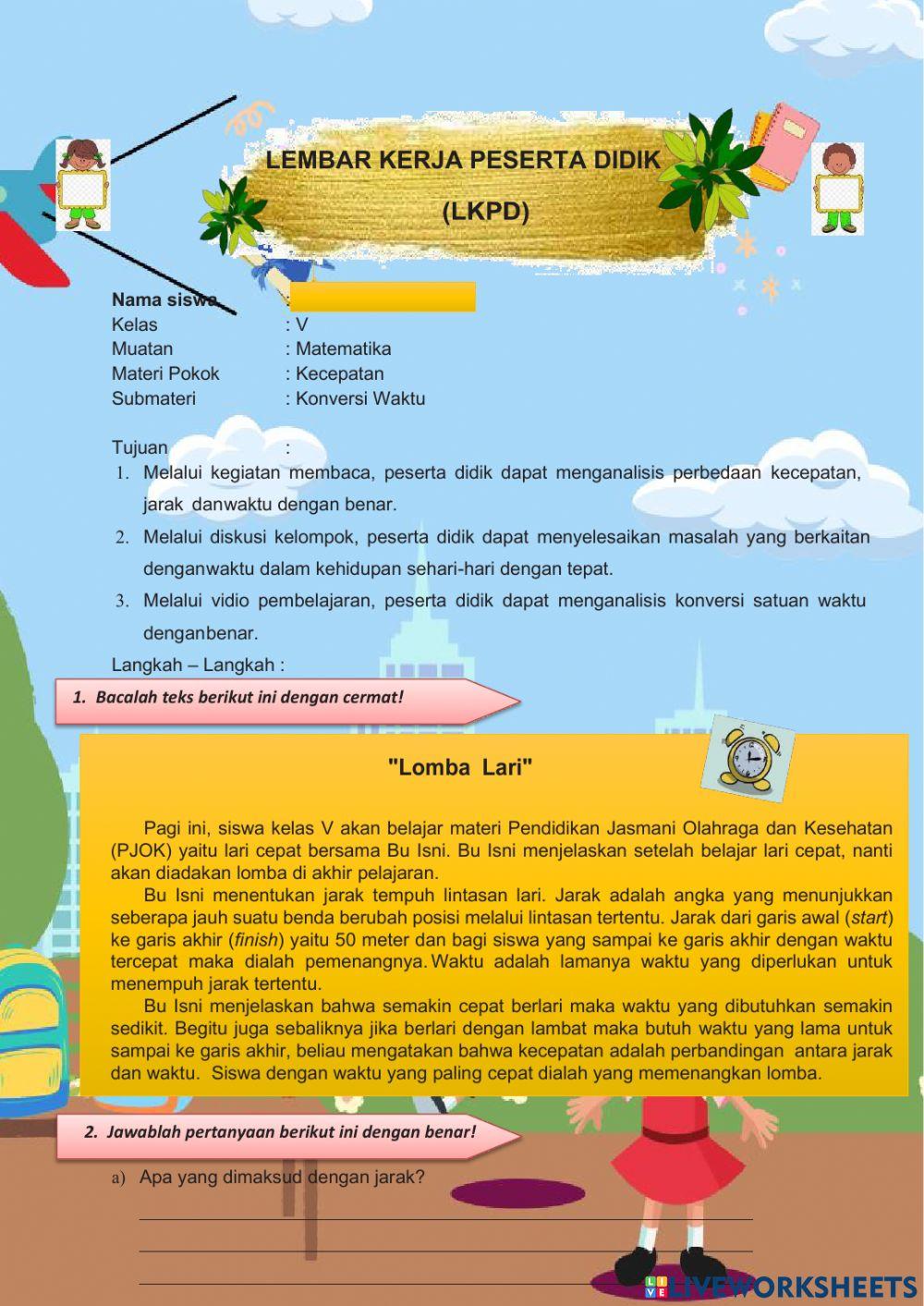 E-LKPD MTK Koversi satuan