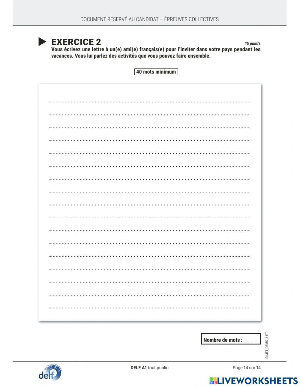DELF A1 PRODUCTION CRITE LiveWorksheets 2867544 delf-a1-production-crite-liveworksheets-2867544
