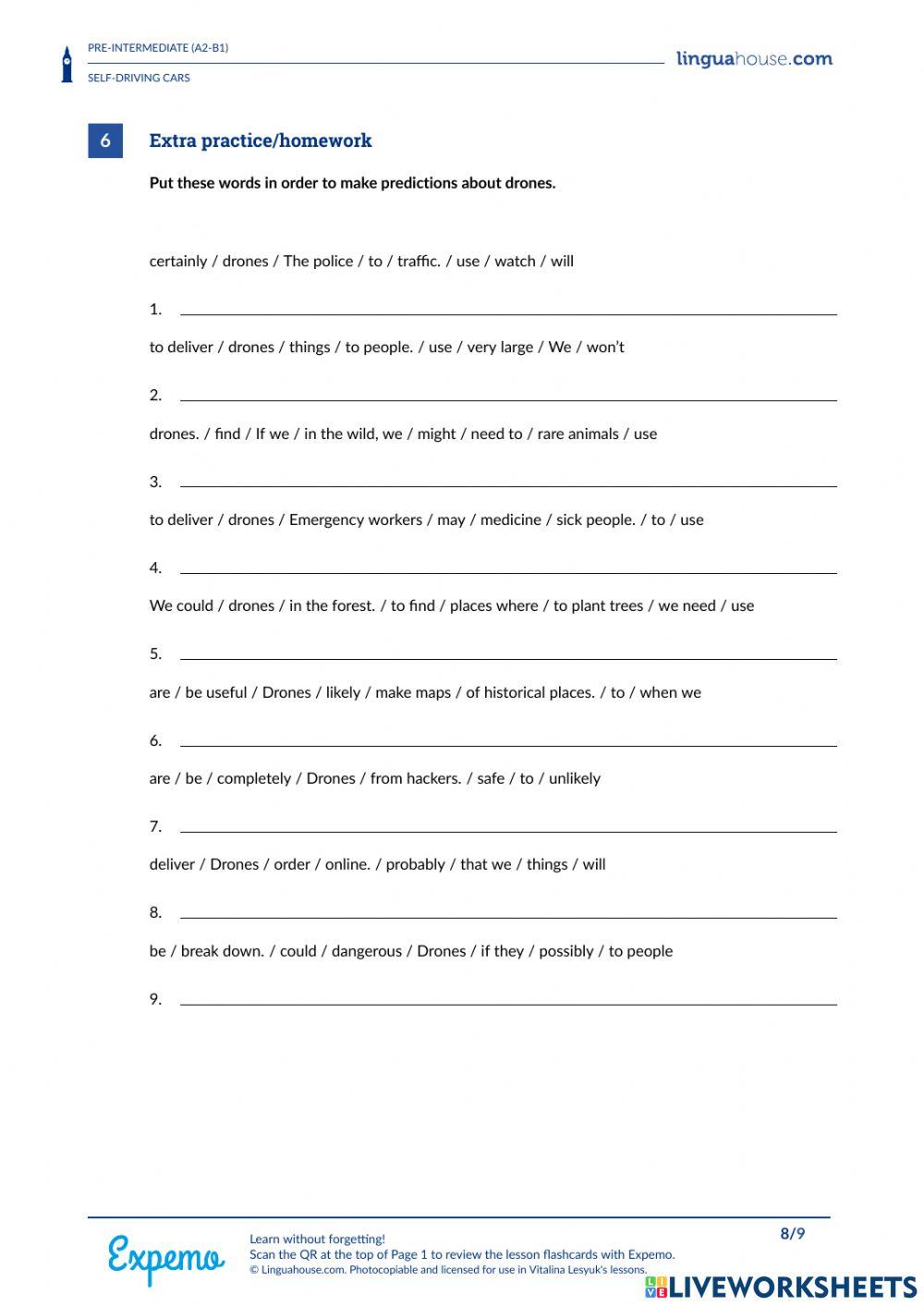 Self driving cars fut viwivita live worksheets