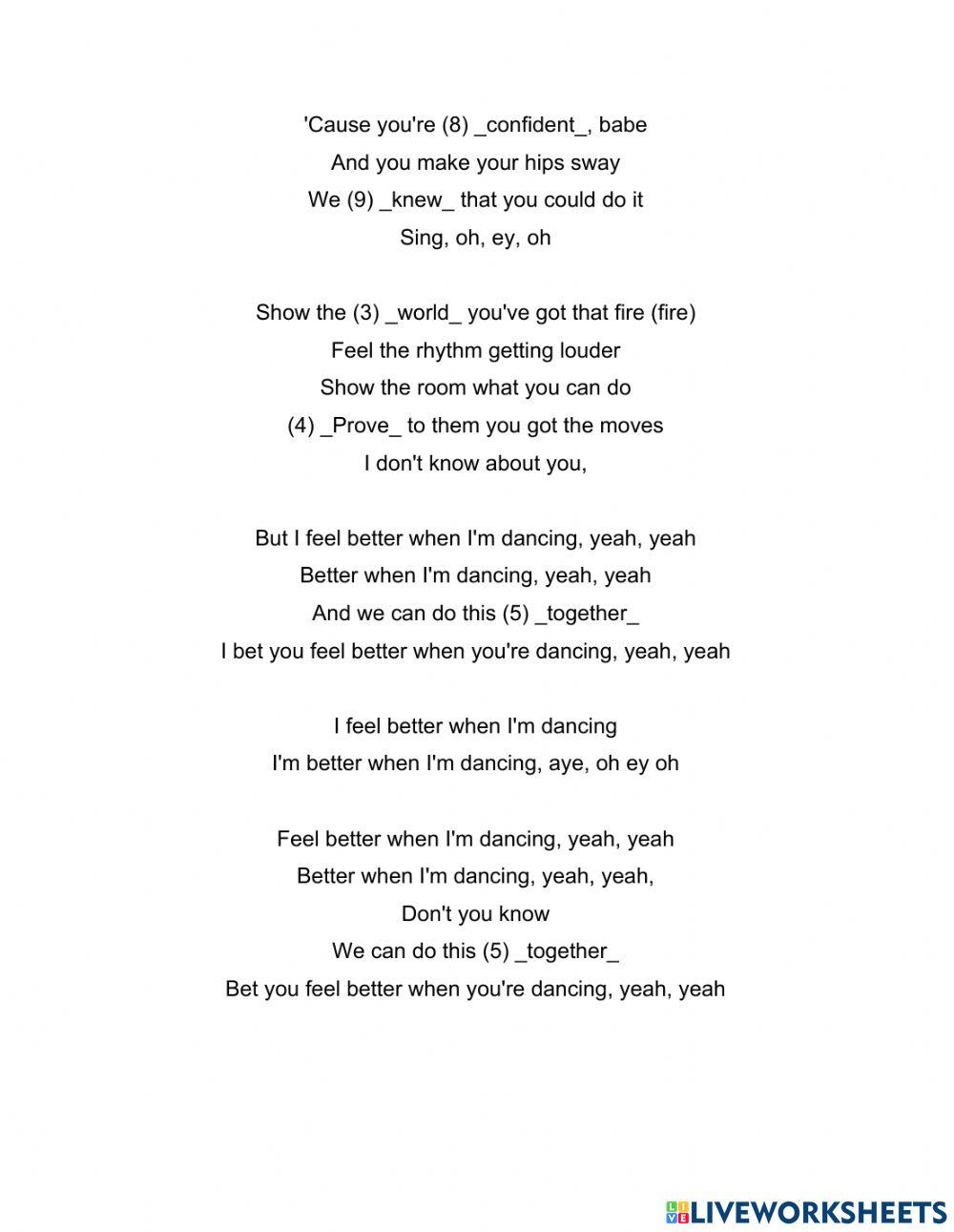 Unit 7 Lyrics - Better When I'm Dancing