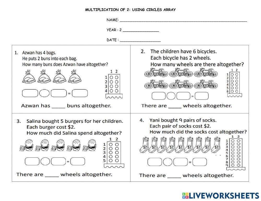 2867572 MULTIPLICATION OF 2: WORD PROBLEMS Tr Faridah