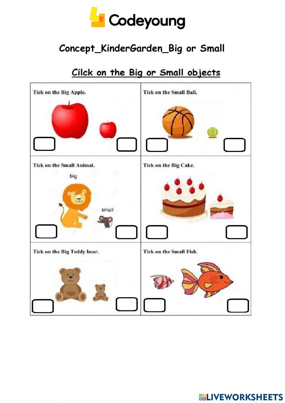 Big or small free worksheet | Live Worksheets