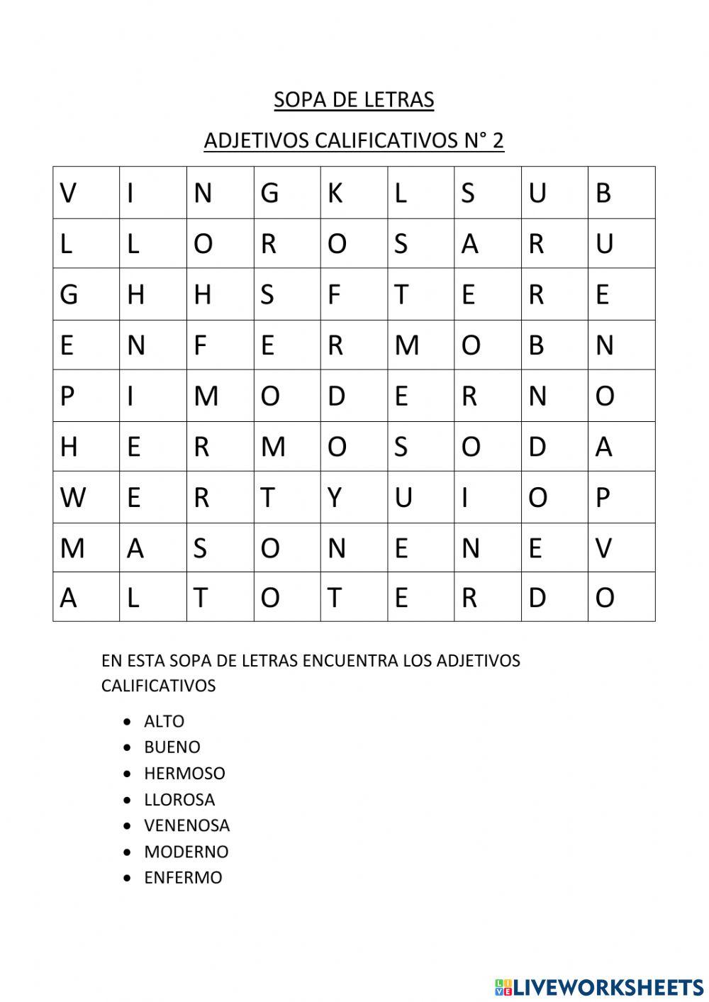 Adjetivos calificativos 2