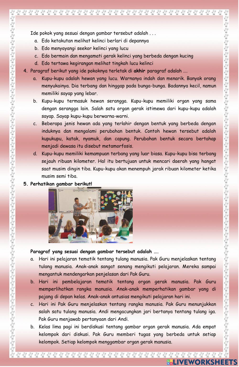 Soal bahasa indonesia ide pokok