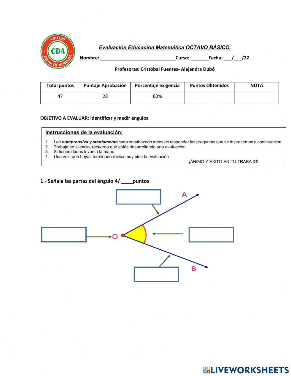 Clasificación de Ángulos