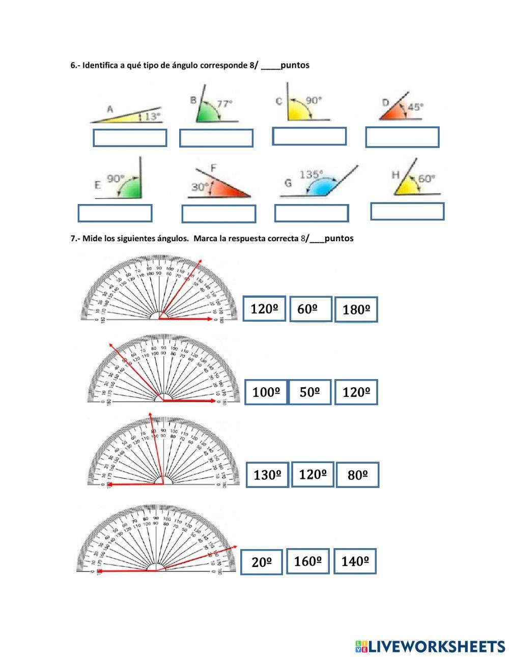Clasificación de Ángulos