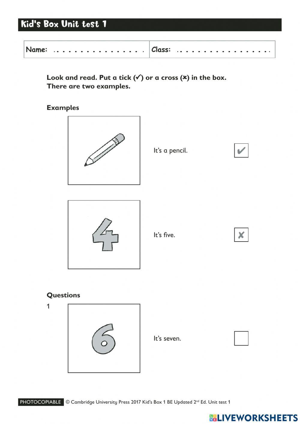 Final test - Kids box 1