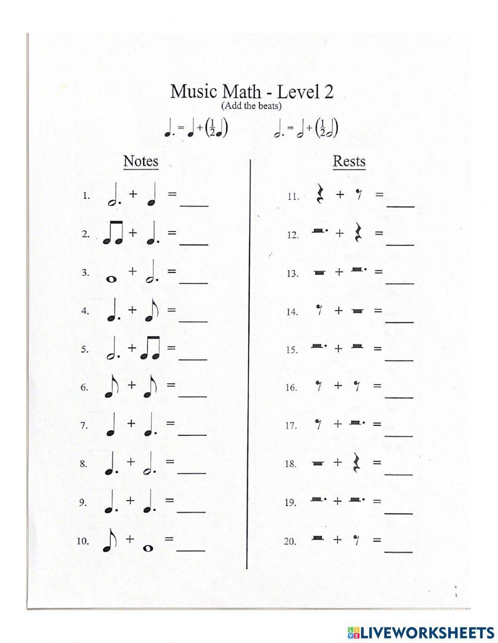 Clef Identification and Music Math - No Rests