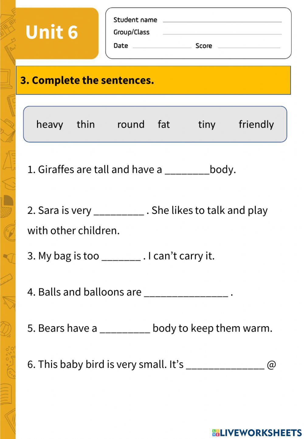 Unit 6: See animals.