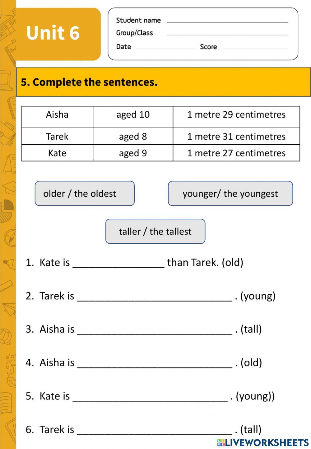 Unit 6: See animals.