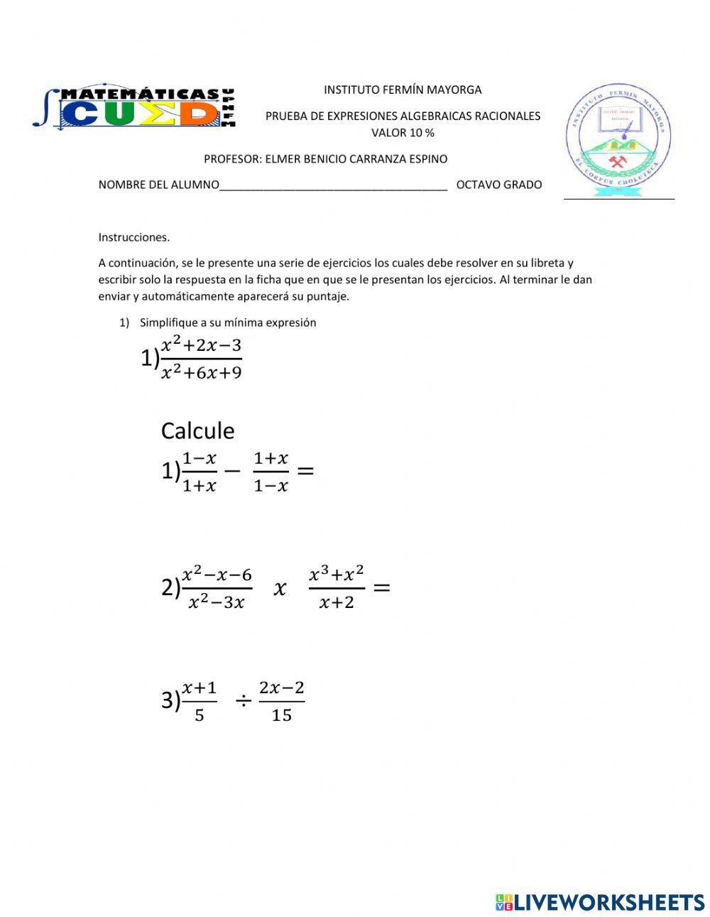 Expresiones Algebraicas