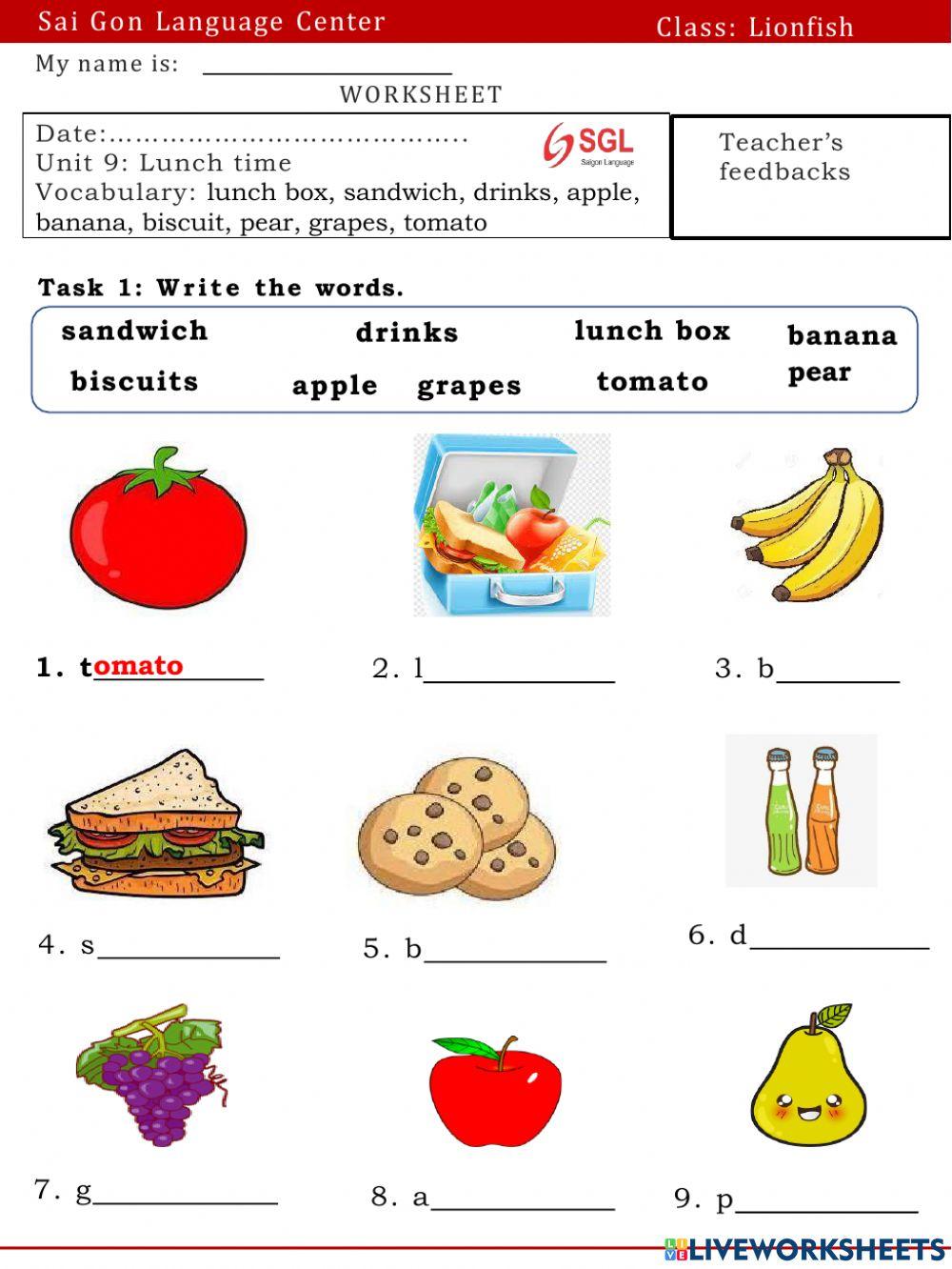 Unit 9. Lunch time (17.08.2022)