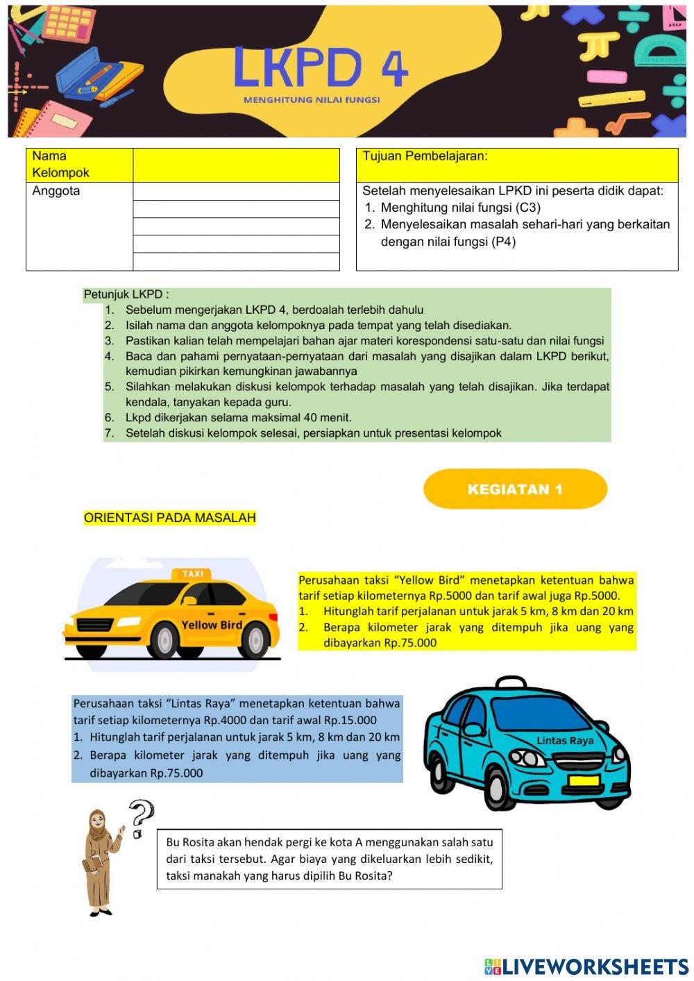 Menghitung nilai fungsi
