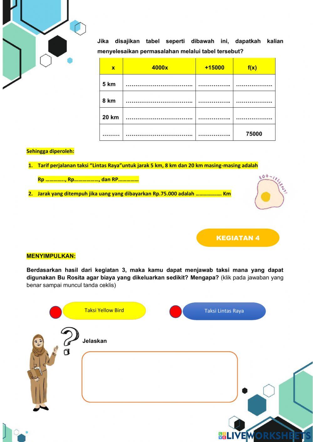 Menghitung nilai fungsi