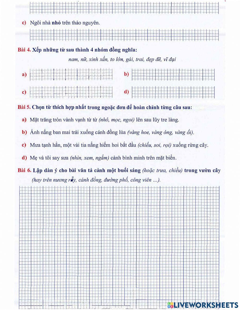 Môn Tiếng Việt 5 - Tuần 1