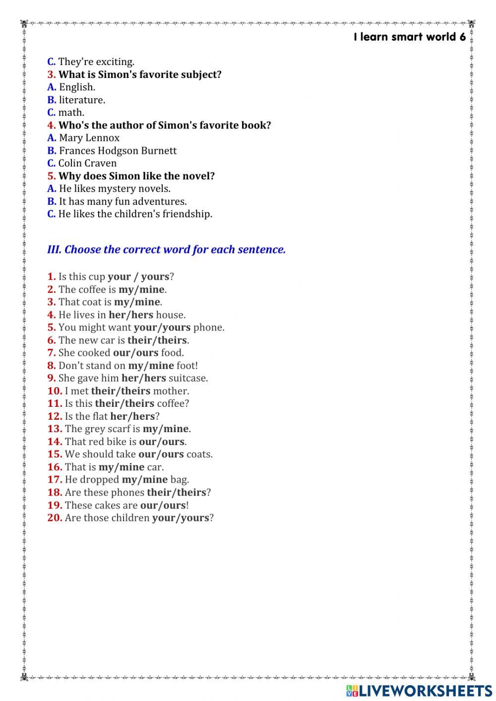 ILSW 6 - Unit 2 - Test 2