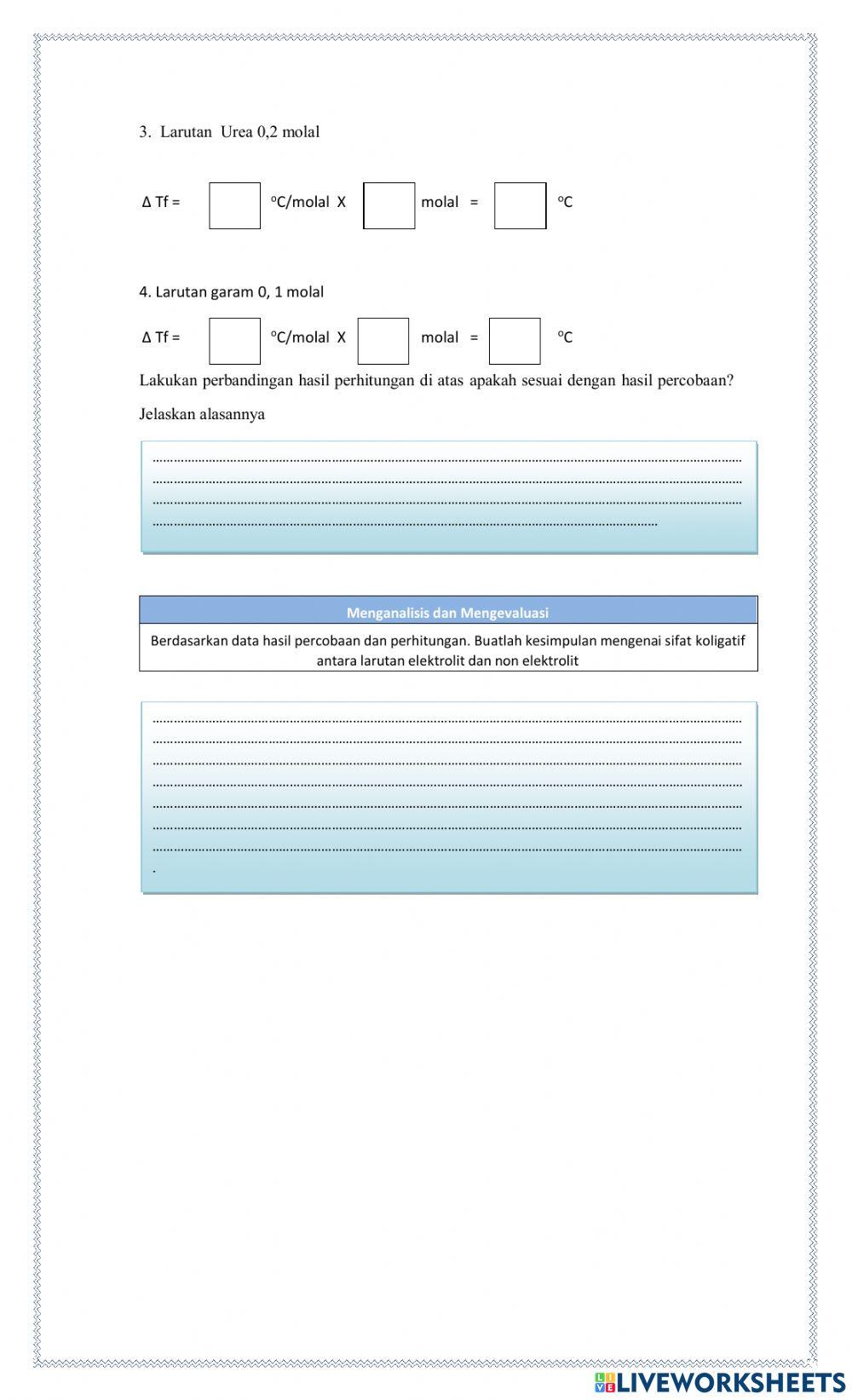 Penurunan titik beku larutan elektrolit