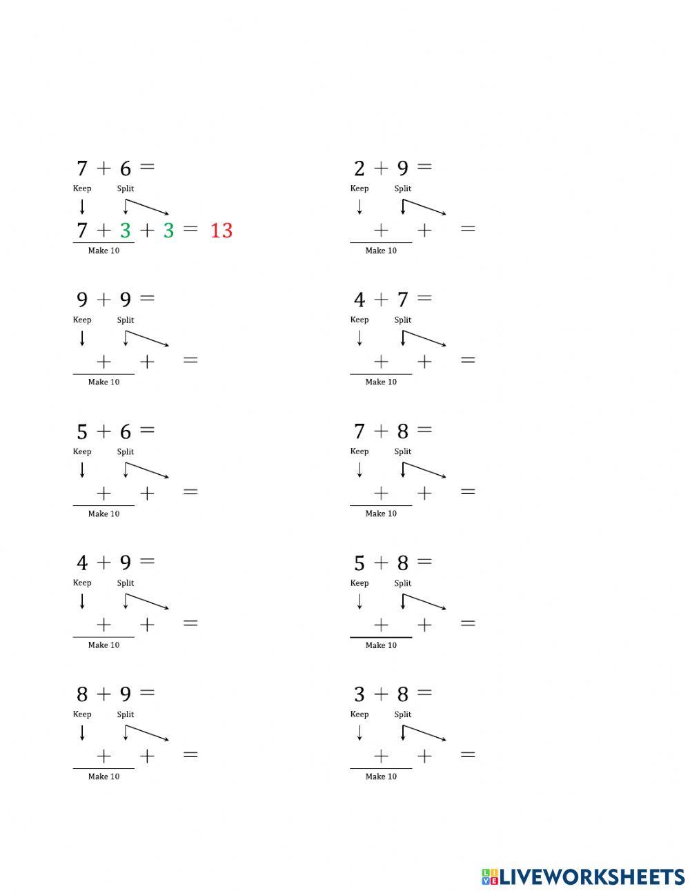 Penjumlahan Make Ten - A