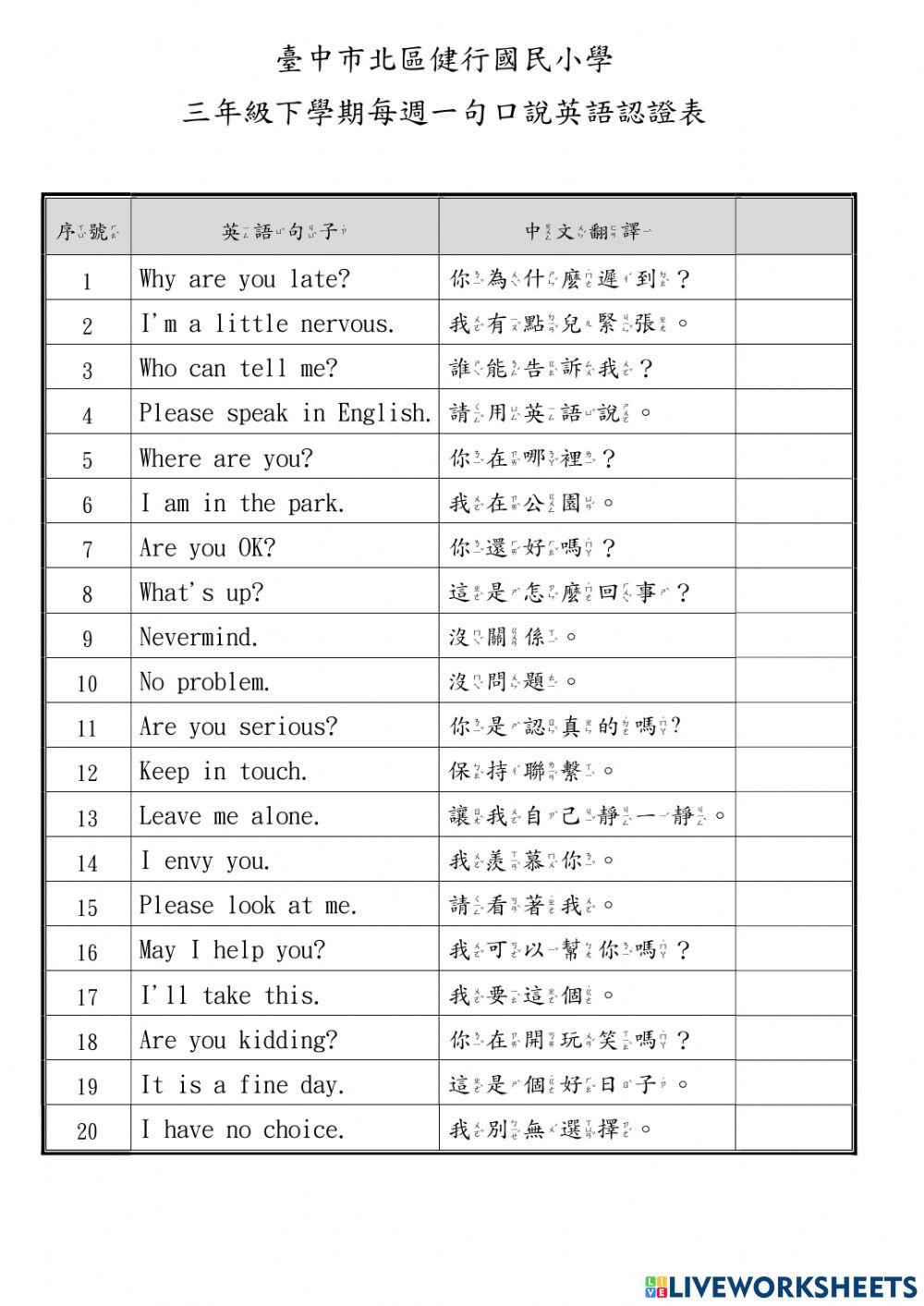English Certification Form(UK)
