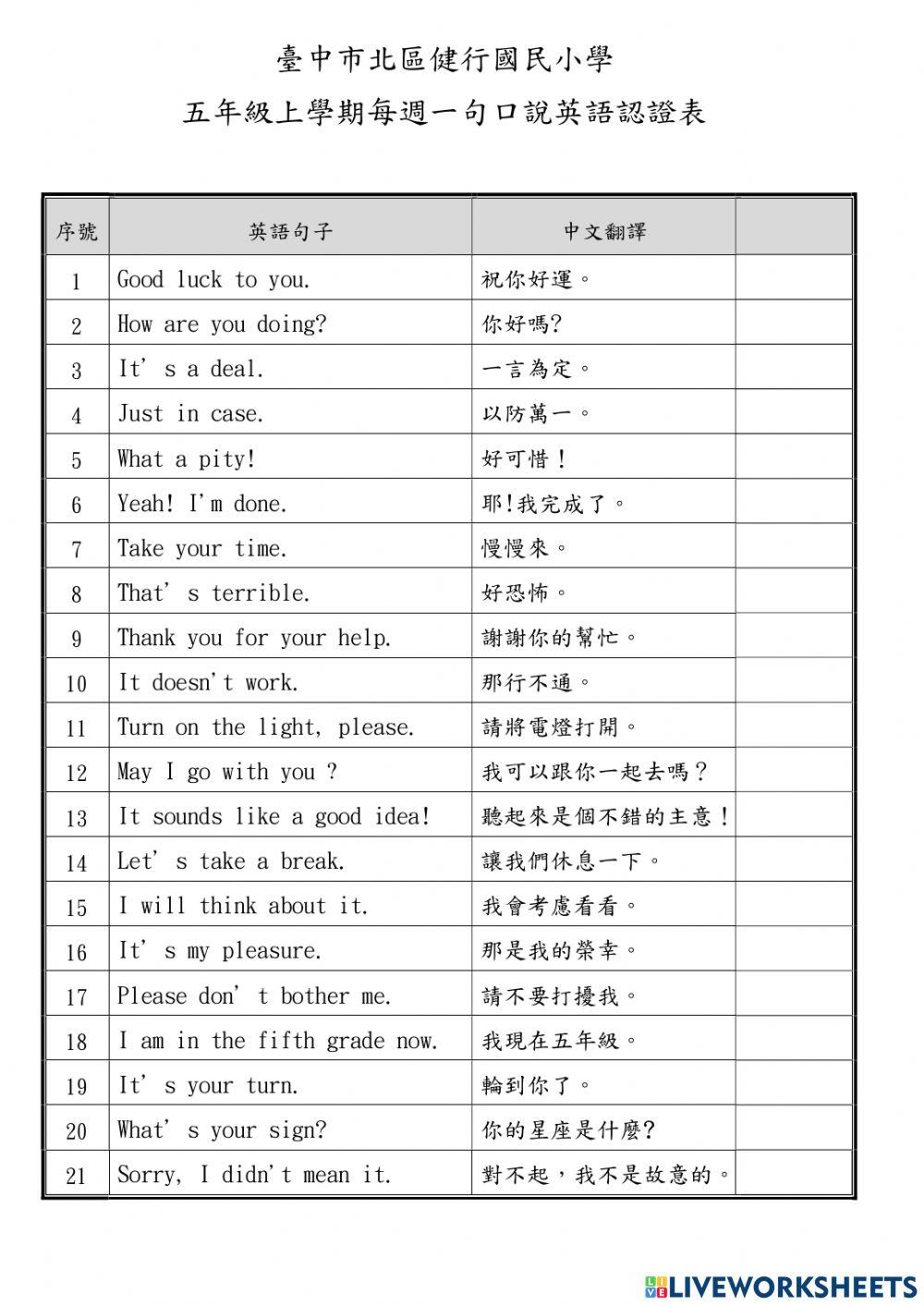 English Certification Form(UK)