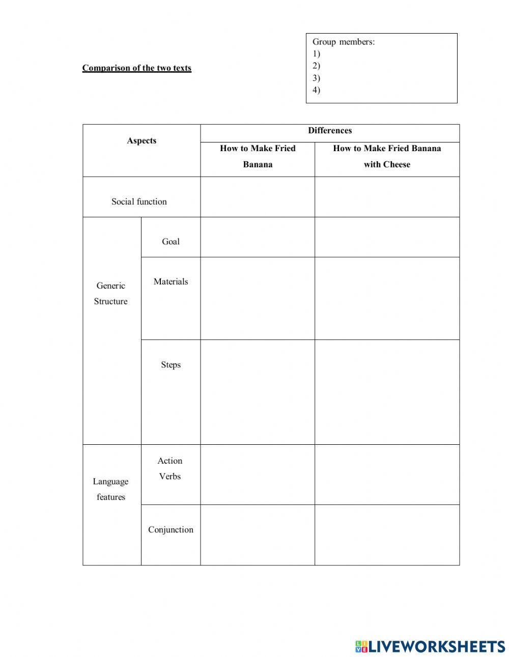 Compare online pdf activity live worksheets