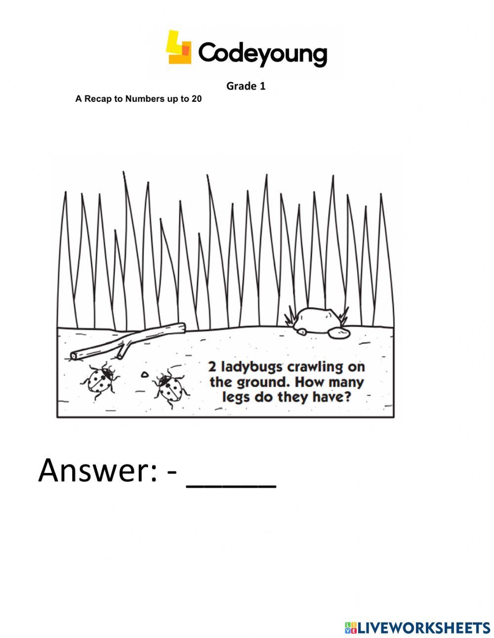 A Recap to Numbers up to 20-Apllication WS