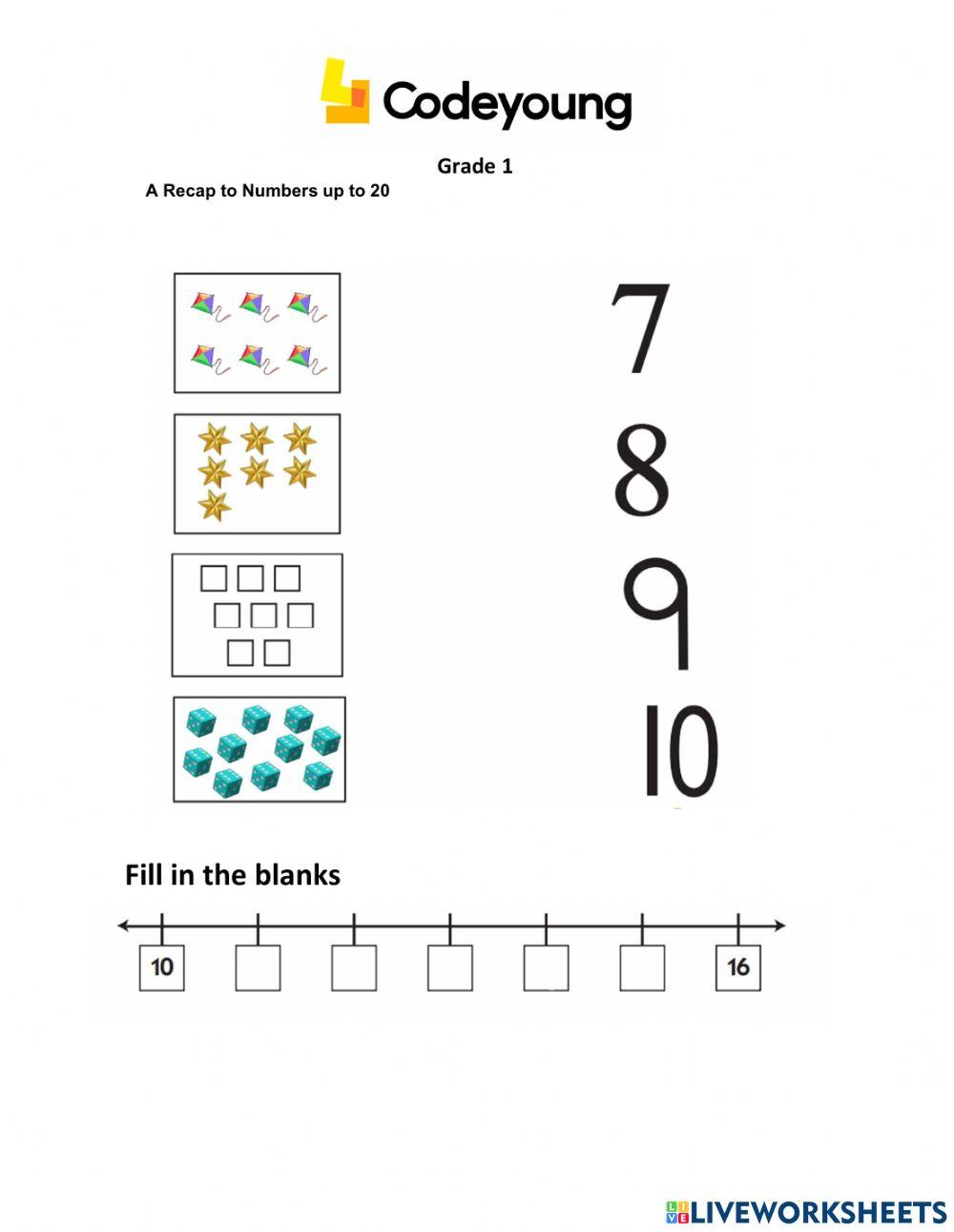 Recap To Numbers 20 -Concept H.W