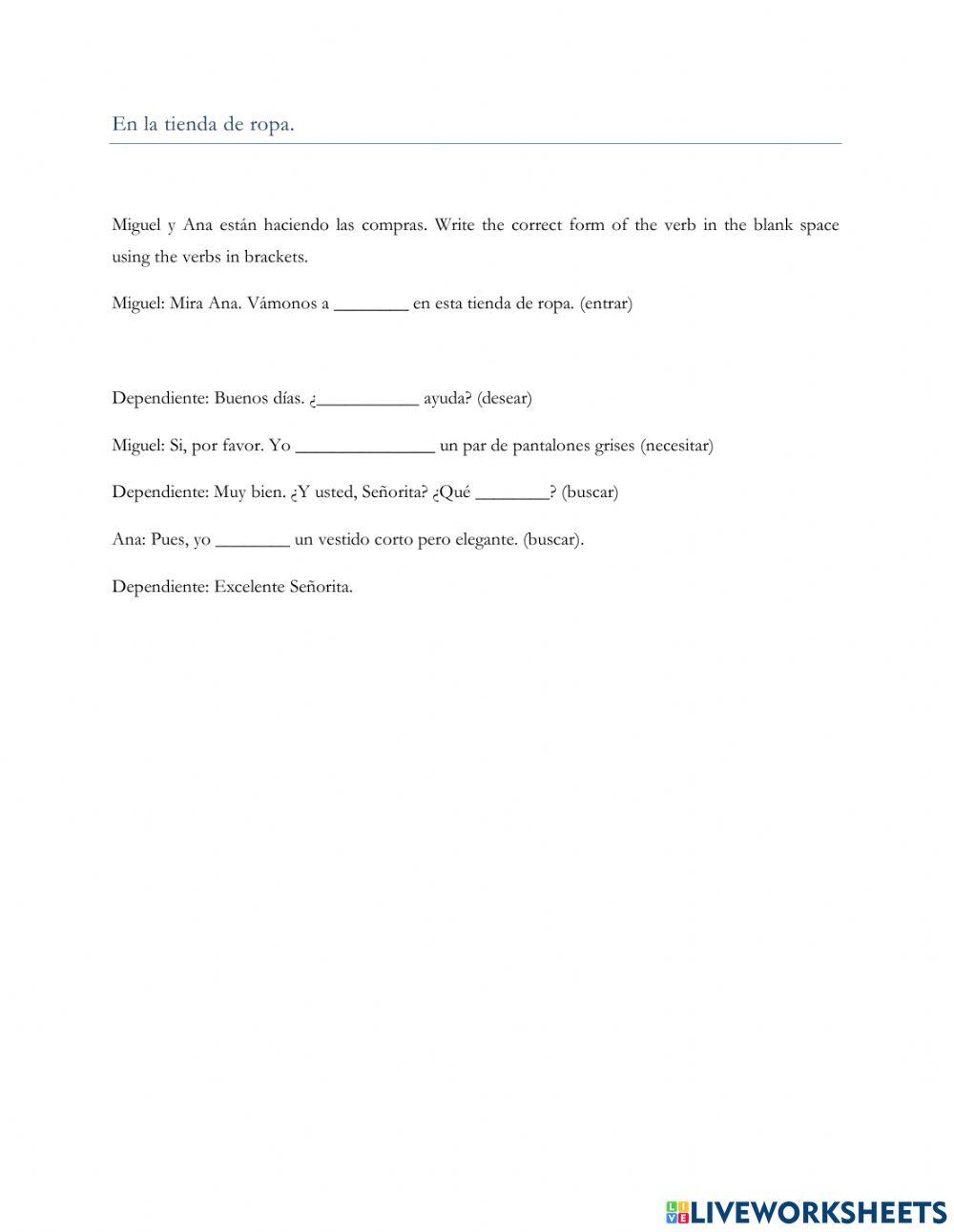 En la tienda de ropa