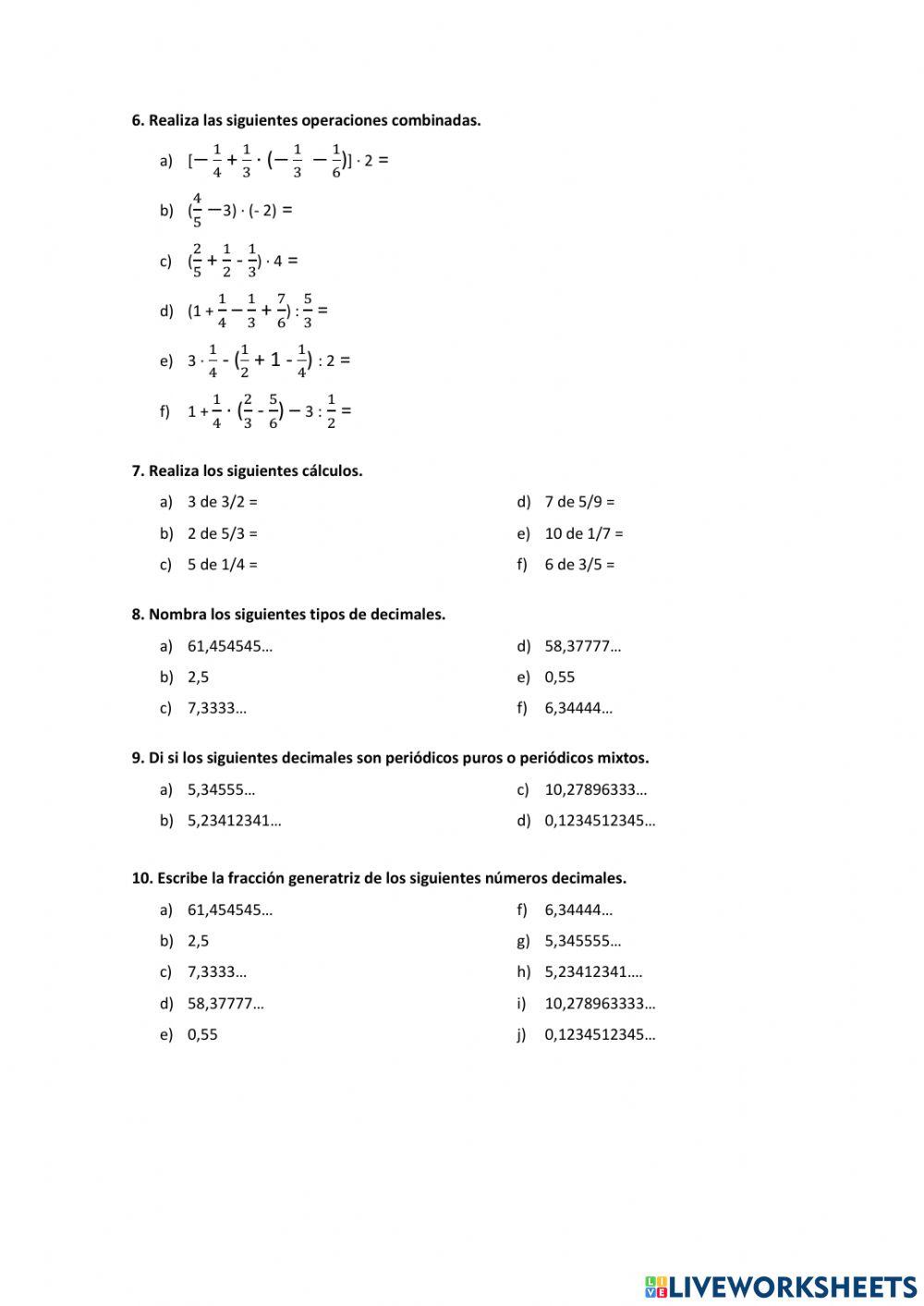 Conjuntos númericos