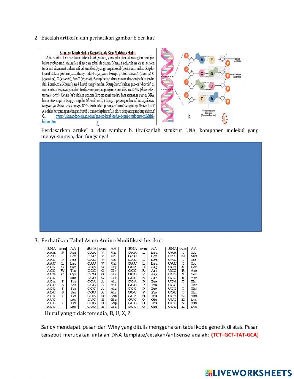 Evaluasi substansi materi genetik