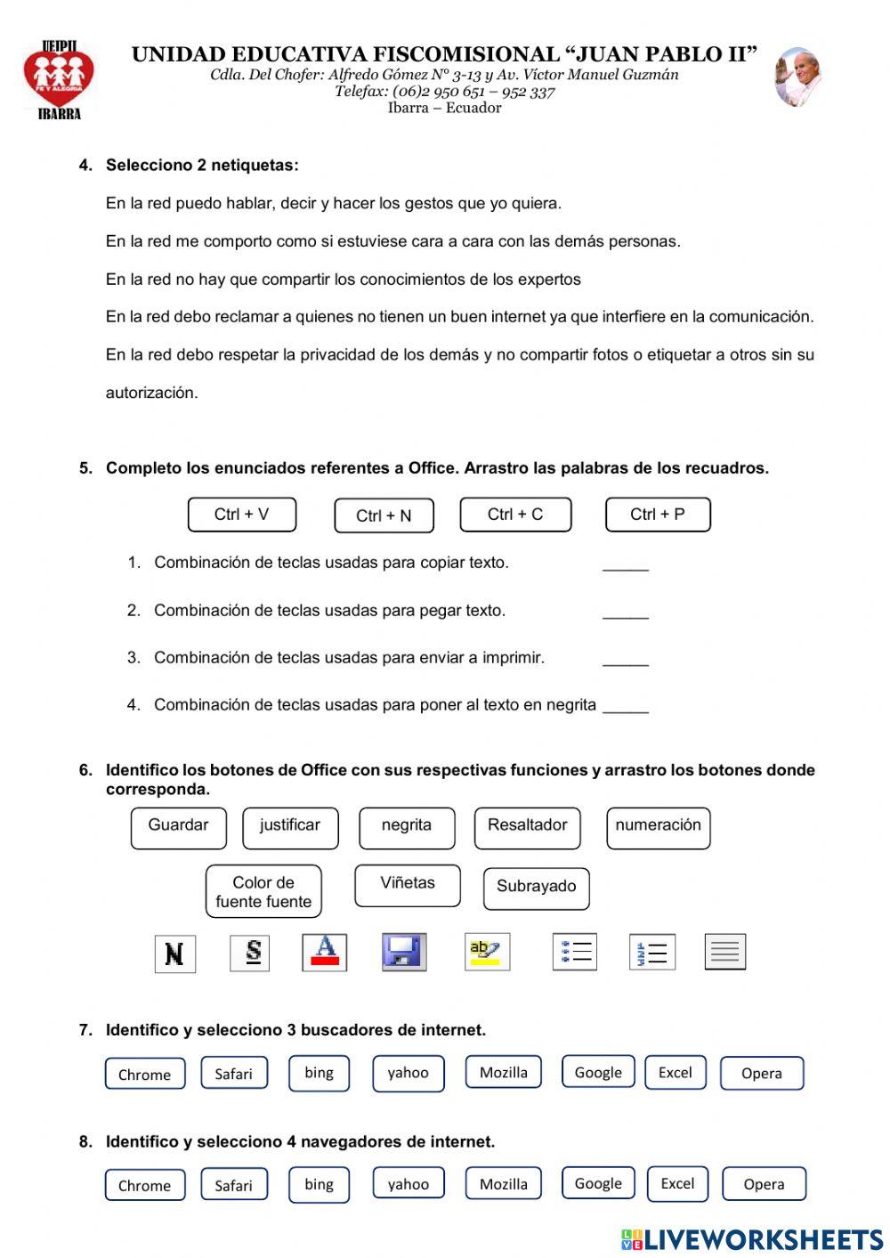 1ro. BGU - Diagnóstico Informática
