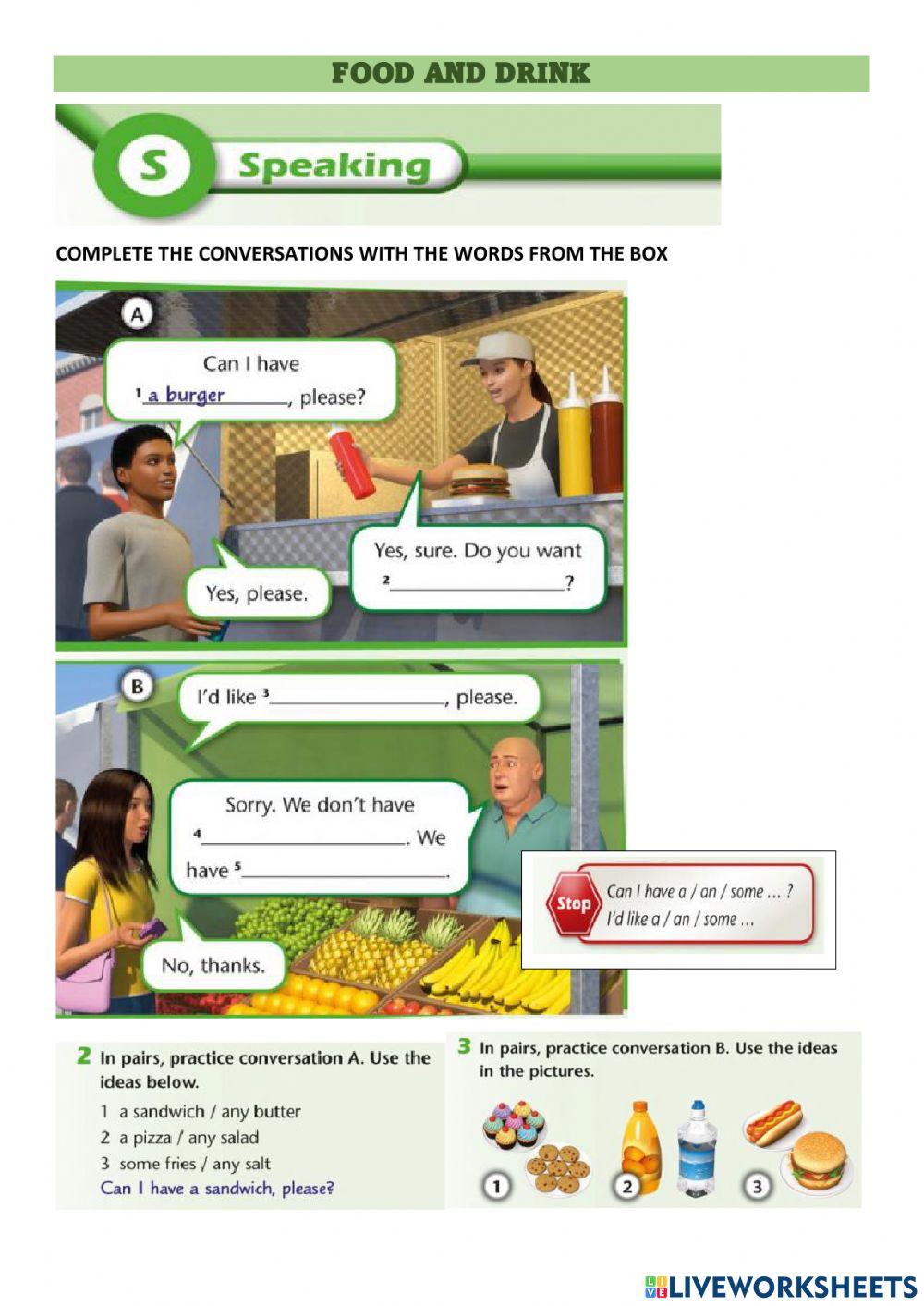 Ordering food and drink