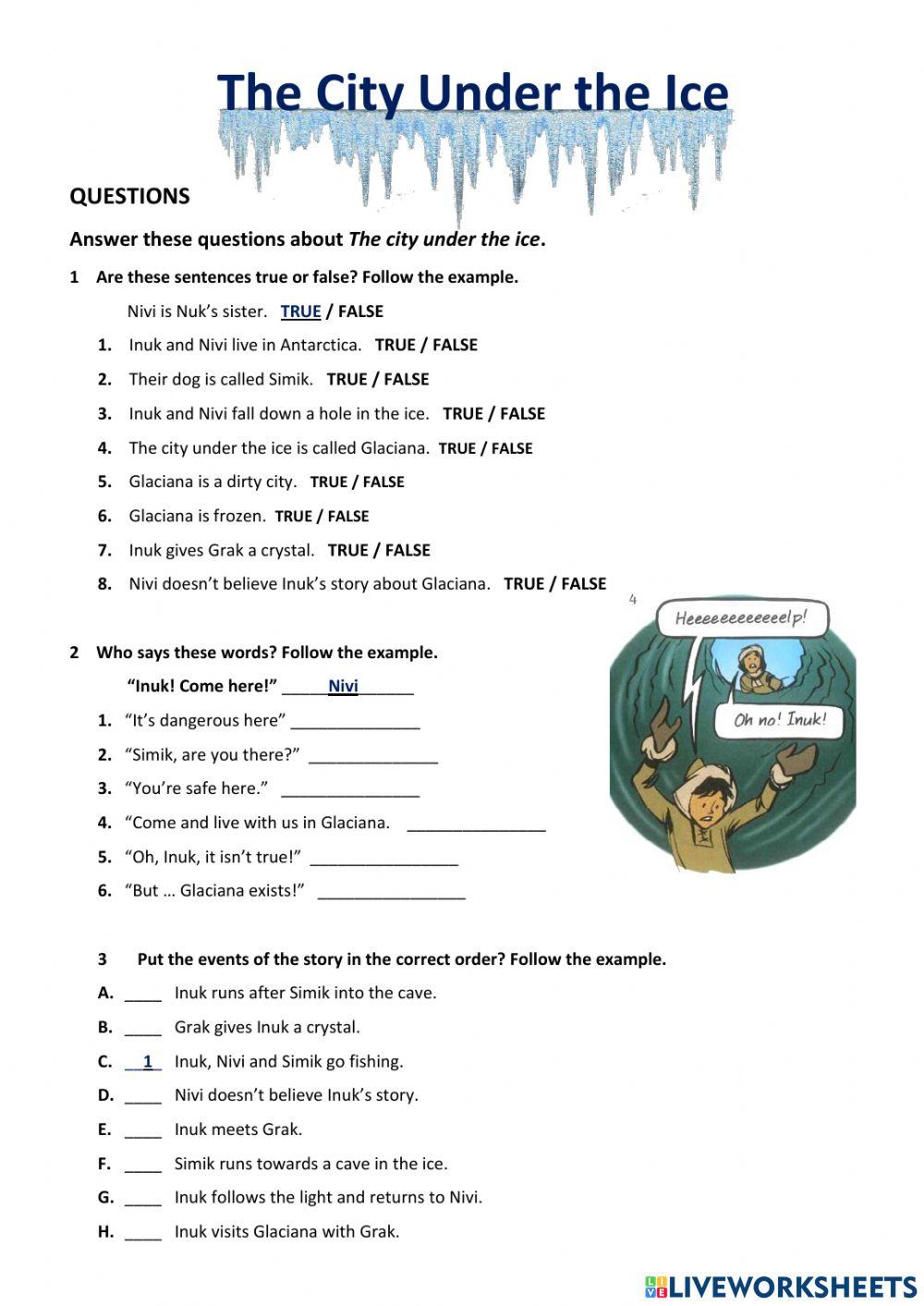 Reading Test- The city under the ice-