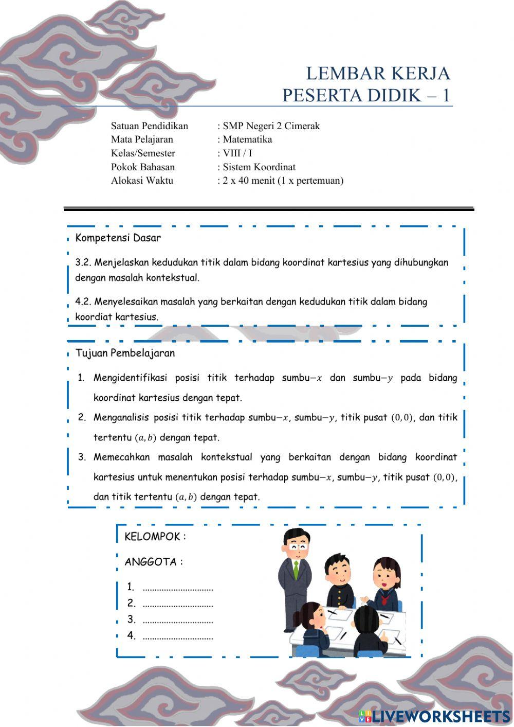 LKPD 1 - SISTEM KOORDINAT KARTESIUS