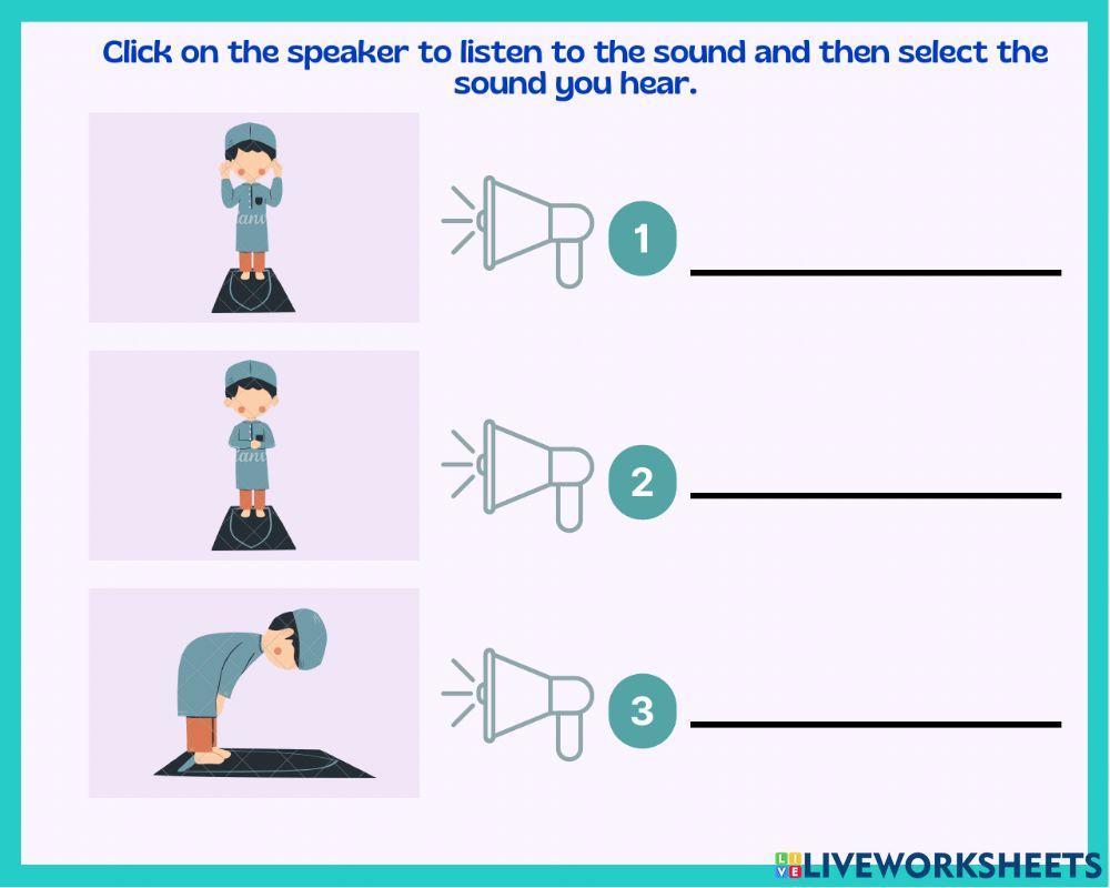 Matching the sound of the Salah positions