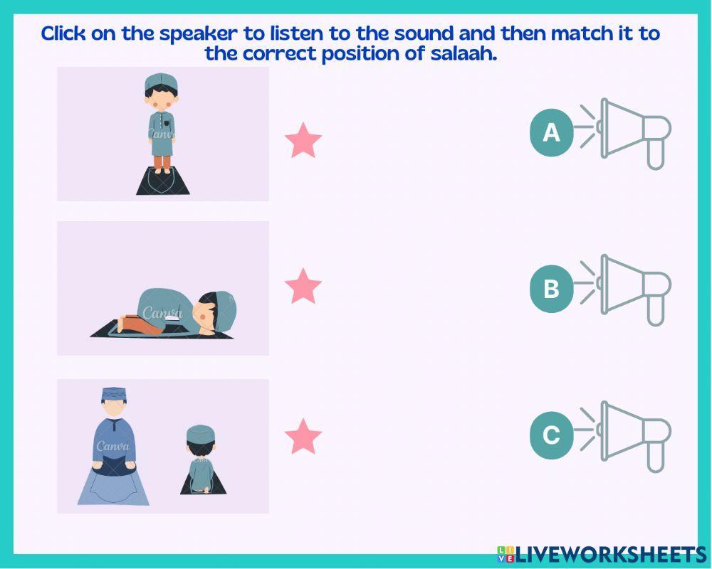 Matching the sound of the Salah positions
