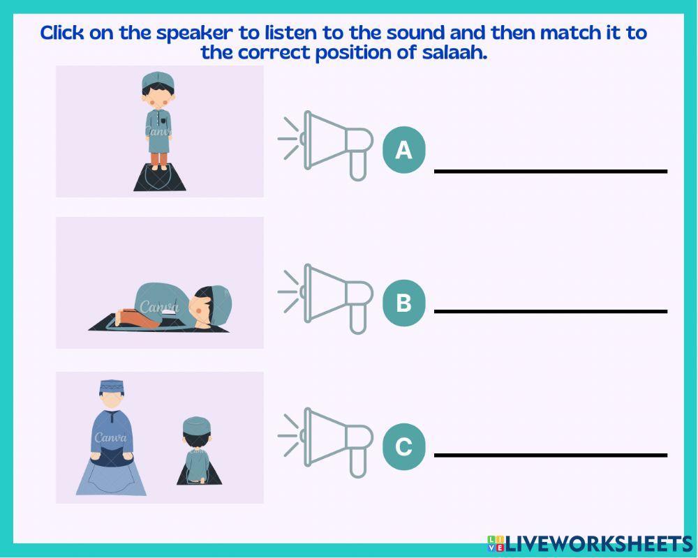 Matching the sound of the Salah positions