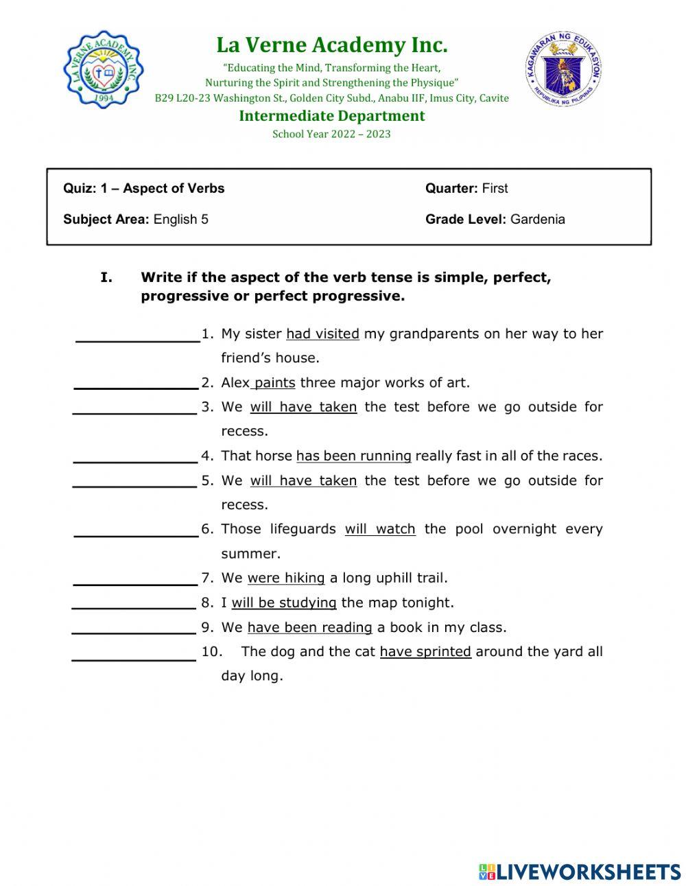 aspects-of-the-verb-worksheet-live-worksheets